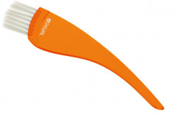 Кисть для окрашивания DEWAL, прозрачная оранжевая, с белой прямой щетиной, узкая 35мм